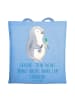 Mr. & Mrs. Panda Tasche Baumwolle Friseur Talent mit Spruch in Sky Blue