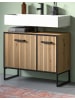 Inn.Furn Waschbeckenunterschrank Eiche Artisan, schwarz 80 cm mit Soft-Close