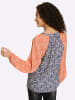 Heine Druck-Bluse in orange-taubenblau-bedruckt