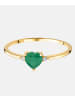 Diamant L'éternel Ring aus 375 Gelbgold mit 0.43 Karat Diamant mit Smaragd
