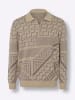 Sieh an! Polopullover in beige-grau-gemustert
