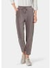 GOLDNER Kurzgröße:  Lässige Casualhose SARA mit Tunnelzug in taupe