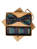 Finshley & Harding London Fliege und Einstecktuch in tanne marine - 0001