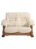 58 aufm Kessel SOFA 2-Sitzer Katlin Bezug Echtleder Eiche rustikal P43 / beige
