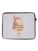 Mr. & Mrs. Panda Laptop Tasche Eule Federschmuck ohne Spruch in Grau Pastell