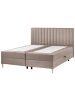 Beliani Boxspring Bett OFFICER in Beige/Braun - (W) 185 x (H) 123 x (L) 211 cm