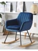 Beliani Schaukelstuhl LIARUM in Blau/Schwarz/Braun - (W) 60 x (H) 82 x (L) 74 cm