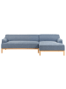 Beliani Ecksofa SOSJO in Blau/Braun - (W) 251 x (H) 74 x (L) 132 cm