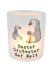 Mr. & Mrs. Panda Glas Teelichthalter Pinguin Bester Großvater de... in Transparent