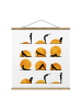 WALLART Stoffbild mit Posterleisten - Yoga - Der Sonnengruß in Orange