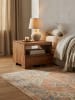 KADIMA DESIGN Nachttisch MUMBAI Massiv-Holz Nacht-Kommode 30 cm 1 Schublade in Akazie