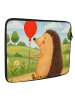 Mr. & Mrs. Panda Laptop Tasche Igel Luftballon Design ohne Spruch in Weiß