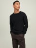 Jack & Jones Dünner Langarm Strickpullover Basic Sweater Meliert JCOBERG in Schwarz