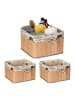 relaxdays 3 x Aufbewahrungskorb in Natur/ Creme - (B)31 x (H)20 x (T)31 cm