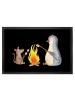 Mr. & Mrs. Panda Bodenvorleger Pinguin Lagerfeuer ohne Spruch in Schwarz