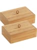 Wenko Bambus Box Mod. Terra L mit Deckel 2er Set, Bambus Box Terra L mit Deckel 2er Set in Braun