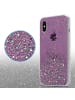 cadorabo Hülle für Apple iPhone X / XS Glitter in Lila mit Glitter