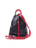 Florence Florence Cityrucksack, Schultertasche Leder schwarz, rot ca. 26cm