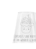 Mr. & Mrs. Panda Weißweinglas Cupcake mit Spruch in Transparent