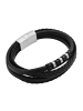 Adeliás Unisex Armband aus Leder 20,5 cm in schwarz