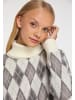 myMo Damen Strickpullover in Wollweiss Mehrfarbig