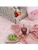 Chic Antique Quilt AIX Rosa Weiß STREIFEN 180x130 cm