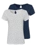 LASCANA T-Shirt in navy-gemustert, weiß-gemustert