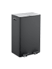 relaxdays Mülleimer in Schwarz/ Silber - 2x 30 Liter