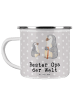 Mr. & Mrs. Panda Emaille Tasse Pinguin Bester Opa der Welt mit S... in Grau Pastell