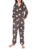 NORMANN Jumpsuit Overall Schlafanzug Pyjama langarm Sternen - 50895 in grau