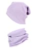 TupTam Unisex Kinder Beanie Mütze Schlauchschal Set in lila