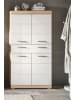Inn.Furn Midischrank weiß Hochglanz, Eiche 74 cm, Badschrank 4-türig