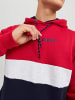 Jack & Jones Kapuzenpullover mit Print Design Sweater Hoodie JJEREID in Rot