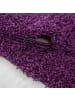 KADIMA DESIGN Teppich Hochflor Unifarben Polypropylen Wohnzimmer Shaggy in Violett