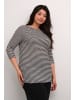 KAFFE curve Langarm-Shirt KCmalle Tight fit in Black/White Stripe
