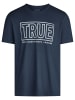 Mustang T-Shirt Basic Print Tee in Blau