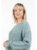 myMo Damen Strickpullover in Blau Mint Melange
