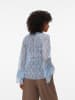 Vero Moda LOULOU LACE LS FLOUNCE TOP WVN in Brunnera Blue
