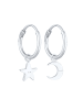 Elli Ohrringe 925 Sterling Silber Astro, Halbmond, Sterne, Stern in Silber