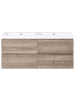 Beliani 2-tlg Badezimmerschrank mit Spiegel VIEDMA in Beige/Weiß