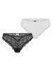 Urban Classics Urban Classics Ladies Allover Lace Brazilian 2-Pack in black+white