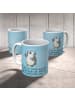 Mr. & Mrs. Panda Kaffeetasse Pinguin Duschen mit Spruch in Eisblau