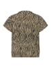 KAFFE curve Bluse kurzarm KCmaren Regular fit in Feather Gray / Black Animal