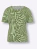 Sieh an! Kurzarm-Shirt in oliv-reseda-bedruckt