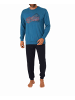 NORMANN Pyjama Schlafanzug langarm Bündchen - 70554 in blau