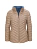 GOLDNER Kurzgröße:  Leichte Steppjacke mit  Diagonalstepp in cappuccino / schieferblau