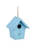 relaxdays Deko Vogelhaus in Blau - (B)15 x (H)16 x (T)11 cm