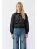 Oui Sweatshirt Spitze in black