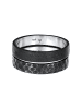 KUZZOI Ring 925 Sterling Silber Ring Set in Schwarz