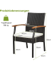 COSTWAY 2er Set Gartenstuhl in Braun